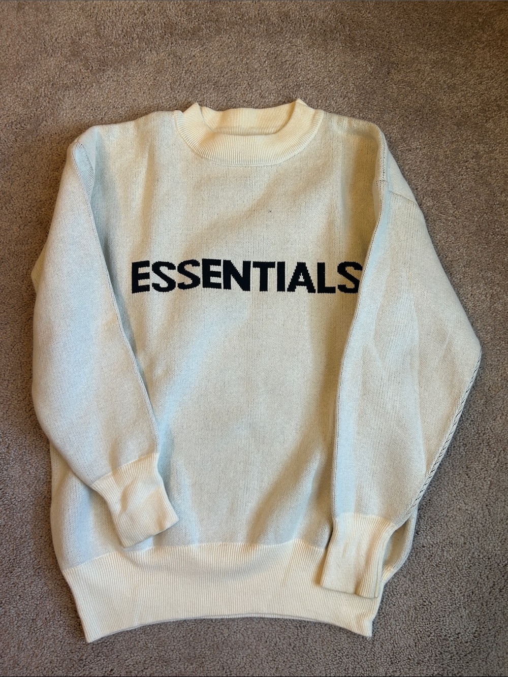 Essentials Fear of God Cream Crewneck Sweater - Men